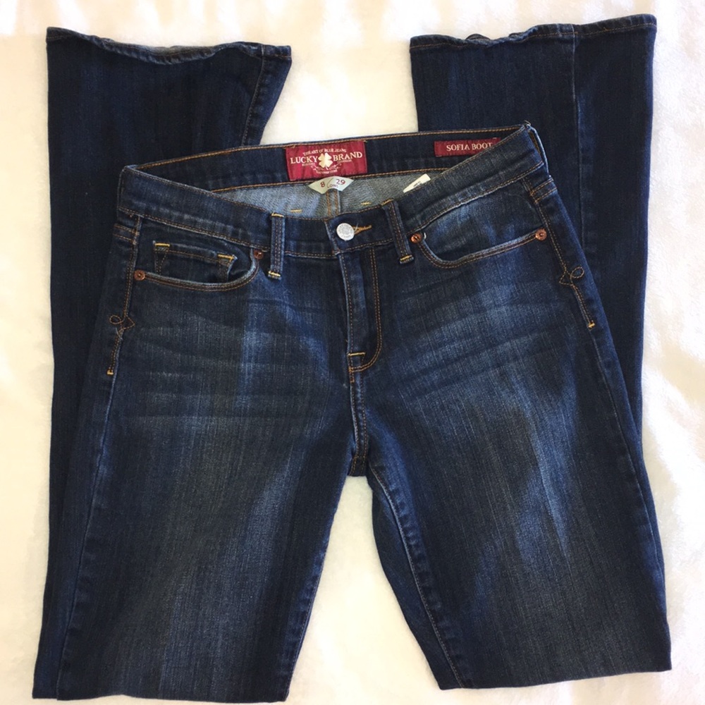 Lucky Dark Wash Sofia Boot Sz 8 Long